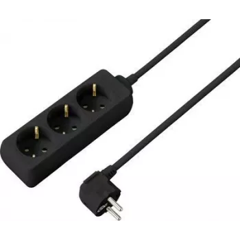 Napájecí lišta SYGONIX SY-4892462 bez vypínače, 6 zásuvek Schuko, 1,5 m kabel, černá