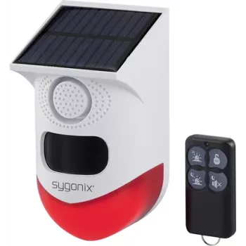 Sygonix Mini Alarm System White Red with LED PIR Motion Detector and Remote Control (SY-6515320)