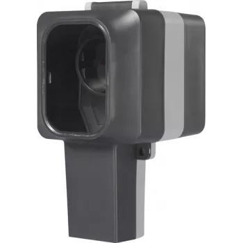 Nástěnná zásuvka Sygonix SY-6670746 1násobná, uzamykatelná, otočné zásuvkové vložky, IP55, šedá