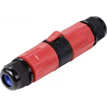 Vodotěsný 3pólový kabelový konektor Sygonix SY-6748350 se zástrčkovými svorkami, IP68, 450 V, 24 A, černý