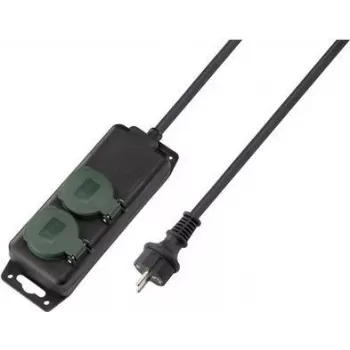 Přepěťová lišta SYGONIX SY-5145338 s 6 Schuko zásuvkami, 1,5 m kabel, černo-zelená