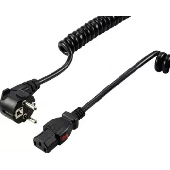 Napájecí kabel pro studené zařízení se zámkem Sygonix SY-6733074 CEE 7/7 na IEC C13 3 m černý