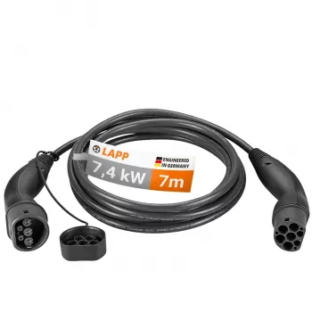 LAPP MOBILITY nabíjecí kabel pro EV Type 2, 7,4 kW, 7 m, černý 61783