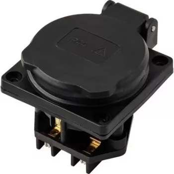 Sygonix SY-6746374 Schuko Socket IP44 Black