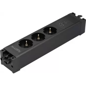 Zásuvkový modul Sygonix SY-6872236 3 zásuvky do omítky bez vypínače, černý