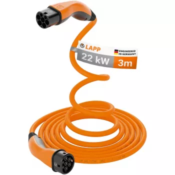 Nabíjecí kabel LAPP MOBILITY Helix Type 2 samonavíjecí 22 kW 32 A 3 m oranžový
