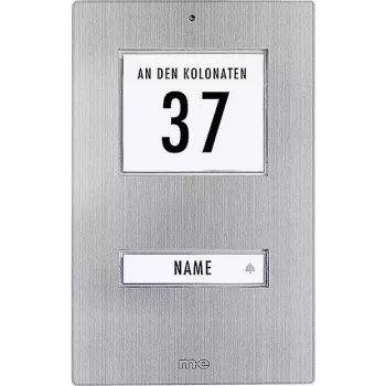 Zvonek deska M-E MODERN-ELECTRONICS KT 1-EG, nerez, 1 tlačítko, IP44, bílá LED