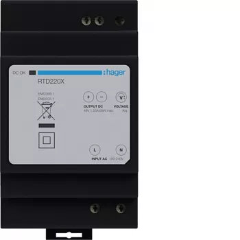 Napájecí zdroj na DIN lištu Hager RTD220X 48V DC 60W