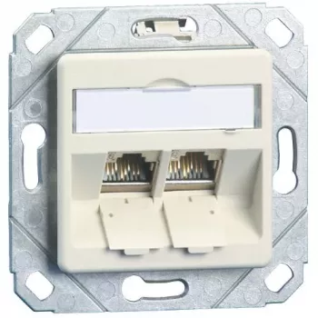 Podomítková datová zásuvka METZ CONNECT BTR E-DAT modul 8/8(8) UPk bez modulů, CAT 6, čistě bílá RAL 9010, 2 porty 1309151102-E-90