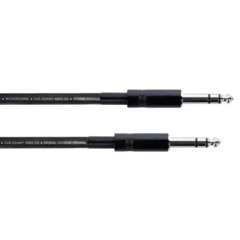 Cordial 14814 6.3mm TRS Jack to 6.3mm TRS Jack Audio Cable 0.5m Black