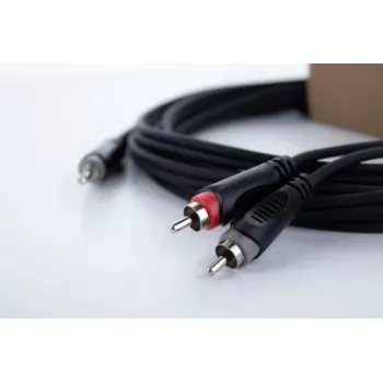 Cordial 14855 3.5mm Stereo Jack to 2x RCA Audio Y-Adapter Cable, 1.5m, Black