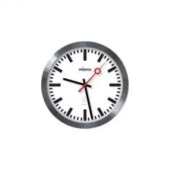 Rádiové nástěnné hodiny PEWETA nádražní, 30 cm, hliník 51.020.325