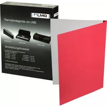 LMG Thermal Binding Covers A4 Red Leather-Look 1.5 mm Spine, 50 Sheets Capacity, Pack of 50 LMG-BMDLM-RO-R1,5
