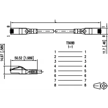 Patch kabel METZ CONNECT 130845A066-E Cat.6A, RJ45 na RJ45, zlaté kontakty, 10GBase-T