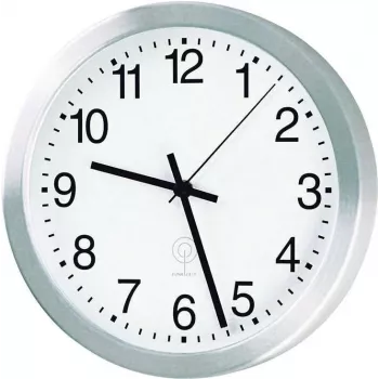 Rádiové hliníkové nástěnné hodiny PEWETA, 20 cm, stříbrné, 51.017.215