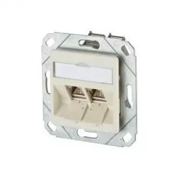 METZ CONNECT BTR E-DAT modul 8/8(8) UPk Podomítková datová zásuvka, 2x RJ-45, CAT 6e, stíněná, perleťově bílá RAL 1013 1309121101-E