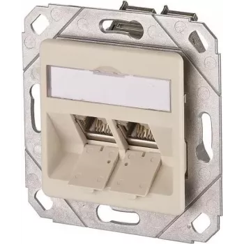 METZ CONNECT BTR E-DAT modul 8/8(8) UPk Podomítková datová zásuvka, 2x RJ-45, CAT 6e, stíněná, perleťově bílá RAL 1013 1309121101-E