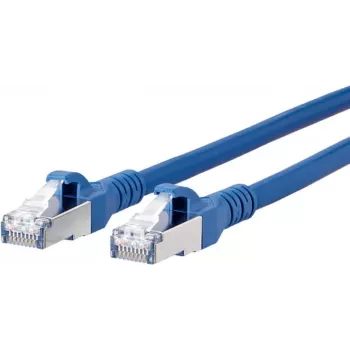 Síťový patch kabel METZ BTR NETCOM CAT 6A S/FTP RJ45, 7 m, modrý, s ochranou západky, 1308457044-E