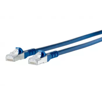 Síťový patch kabel METZ BTR Netcom RJ45 CAT 6A S/FTP 1,5 m, modrý, s ochranou západky, 1308451544-E