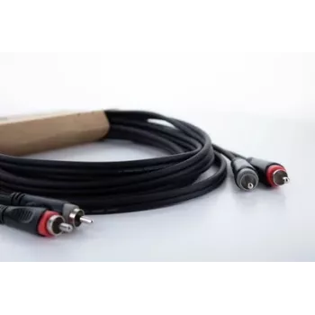 Cordial 14837 RCA Audio Connection Cable 2x RCA Male to 2x RCA Male 3 m Black PVC Twin Cable