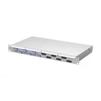 Optický patch panel METZ CONNECT VIK 6xSC-D OS2, 1U racková montáž, 12 vláken, single-mode, světle šedý 150450E206-F