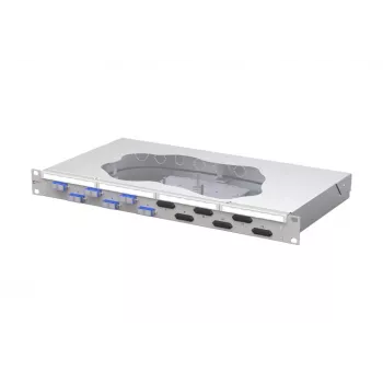 Optický splice patch panel METZ CONNECT 6portový SC-D OS2, 1U, 12 vláken, světle šedý 150459E206-F
