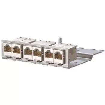 Patch panel METZCONNECT BTR E-DATmodul 6x88 1U CAT6 se 6 stíněnými moduly RJ45, integrovaným vedením kabelů a odlehčením tahu 130922-03-E