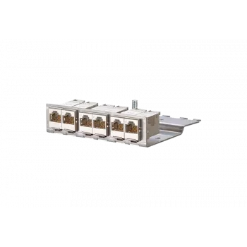 Patch panel METZCONNECT BTR E-DATmodul 6x88 1U CAT6 se 6 stíněnými moduly RJ45, integrovaným vedením kabelů a odlehčením tahu 130922-03-E