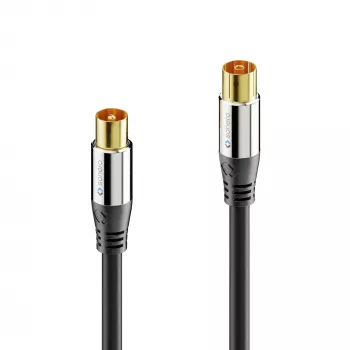 Anténní kabel PURELINK Sonero 2m S-AC000-020 Premium, koaxiální samec na samici, 75 Ohm, dvojité stínění, bílý