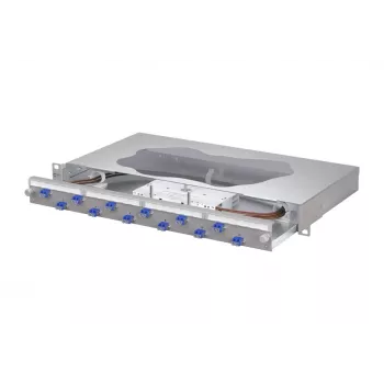 Optický splice patch panel METZ CONNECT 12x LC-Duplex OS2 Singlemode, 1U, světle šedý 1504697412-F