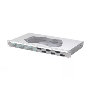 Svařovací patch panel METZ CONNECT 1U 19 inch pro montáž do racku, 6x SC-Duplex OM3 multimode, 12 vláken, světle šedá 150455BA06-F