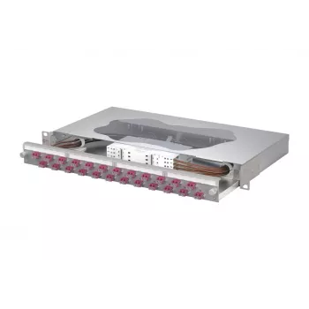 Svařovací patch panel METZ CONNECT 24xLC-Duplex OM4, 1U pro montáž do racku, 48 vláken 1504677524-E