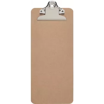Podložka na psaní MAUL Clipboard MAULbill, sololit, 115 x 265 mm, kovová svorka, kapacita 15 mm, zaoblené rohy, hnědá 2391770