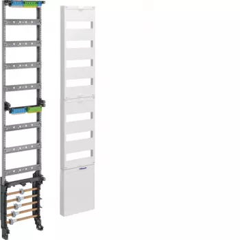 Rozvodný montážní modul Hager ZH53XS, 12 TE, 7 řad, svorkovnice N+PE, světle šedý