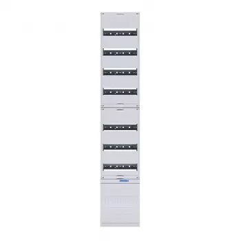 Rozvodný montážní modul Hager ZH53XS, 12 TE, 7 řad, svorkovnice N+PE, světle šedý