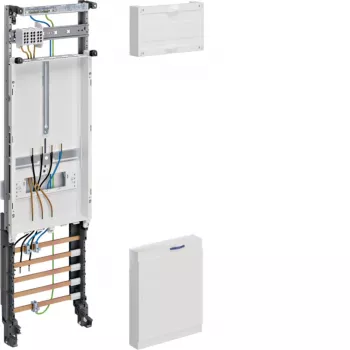 Kompletní elektroměrové pole Hager ZH23X7, 1 místo pro elektroměr, 1 místo pro předřadný elektroměr, 1patrové, 900x250mm, 5pólová sběrnice, 300mm, se sběrnicí