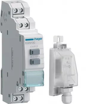 Digitální týdenní spínací hodiny HAGER EGK100 s Bluetooth a montáží na DIN lištu