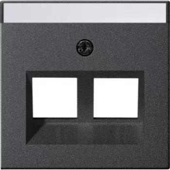 Krycí deska Gira System 55 pro Modular Jack 30°, 2násobná, antracitová 264028