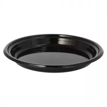 PAPSTAR Vratné talíře na menu, nedělené, Ø 22 cm, výška 2,6 cm, polypropylen, černé, 12 ks (96558)