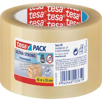 TESA ultra silná 66 m PVC transparentní balicí páska (57176)