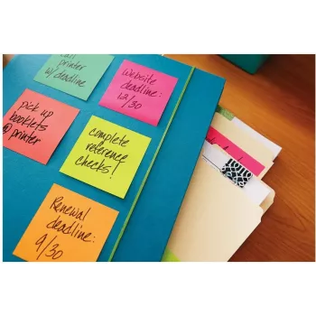 3M Post-it Notes 655-6-POP, 127 x 76 mm, Powerpink, 100 listů, opakovaně lepící