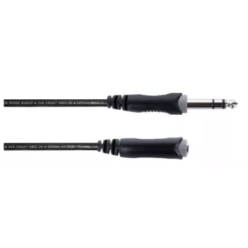 Cordial 14826 6.3mm Stereo Jack Extension Cable 10m Black