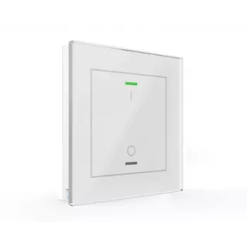 MDT BE-GTL1TW.B1 Skleněný tlačítkový senzor II Light, 1násobný, RGBW stavová LED, teplotní senzor, bílý