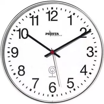 Rádiové nástěnné hodiny PEWETA matný plast 30 cm černo-bílé 51.130.313