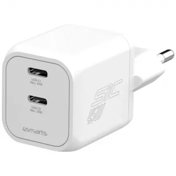 Nástěnné nabíječka 4smarts PDPlug SiC Dual 45W 2C bílá