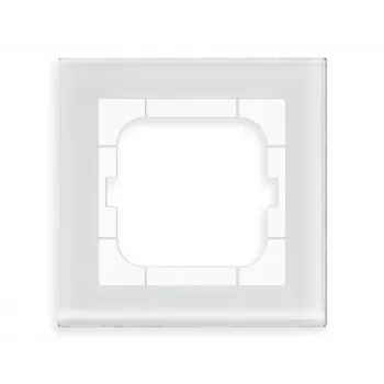 MDT Skleněný rám 1násobný bílý pro 63mm moduly BE-GTR163W.01