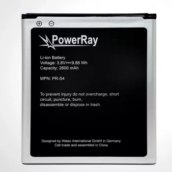 PowerRay Battery PR-S4 for Samsung Galaxy S4, 2600 mAh, Bulk