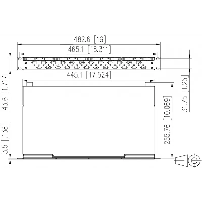 Splice patch panel METZ CONNECT 24xLC-Duplex OM3 1U 19 inch 1504557724-E