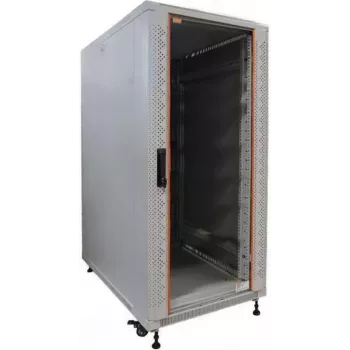 19 inch serverový rozvaděč SRK IT-BUDGET 27U 600x1000 mm skleněné/ocelové dveře smontovaný světle šedý 99ITB19SRK27610GGNM