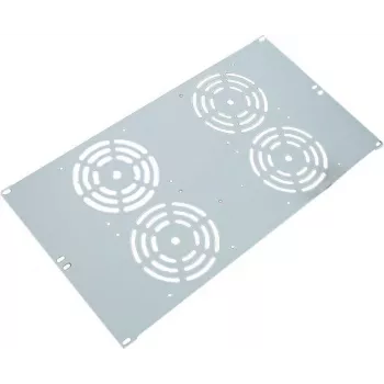 19 inch 6U ventilační panel IT-BUDGET pro 4 ventilátory 120x120 mm světle šedý 90ITBSRK19XNOFAN4G